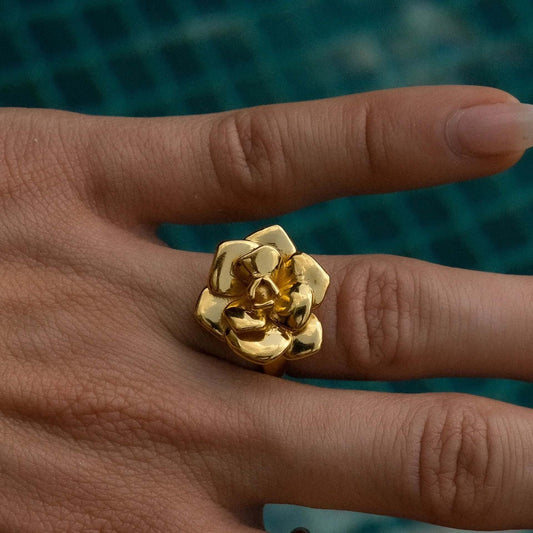 Camellia Flower Pinky Ring