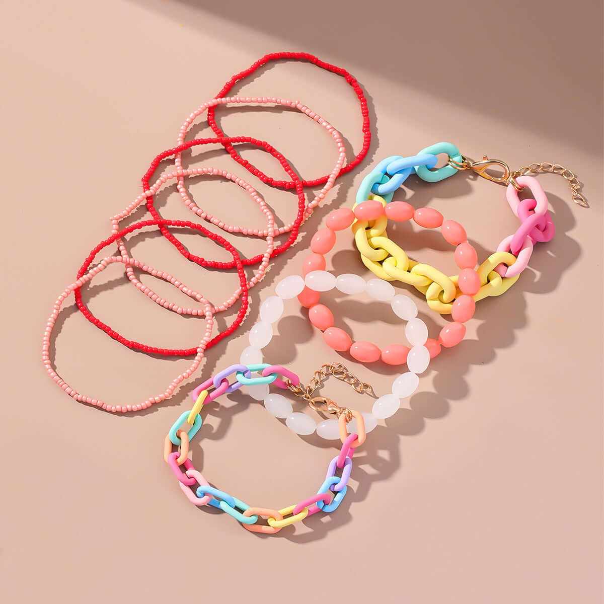 Multi Layer Vacation Rainbow Bead Bracelet