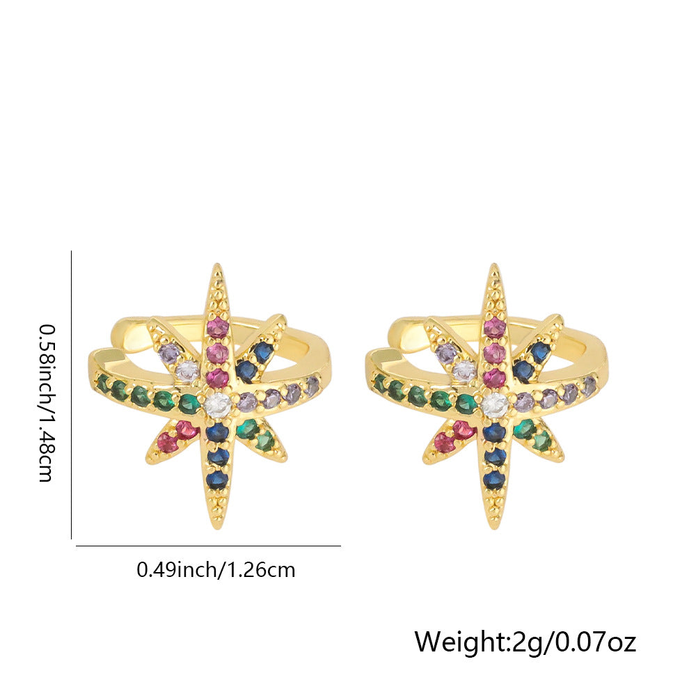 18K Gold Starfish Boho Ear Climber Ear Cuff