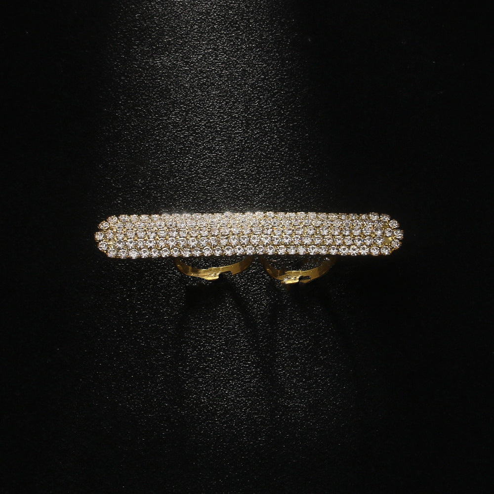 Chunky Rhinestone 2 Statement Index Ring