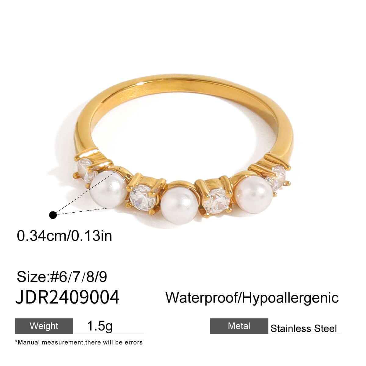 Pearl Bead CZ Rings