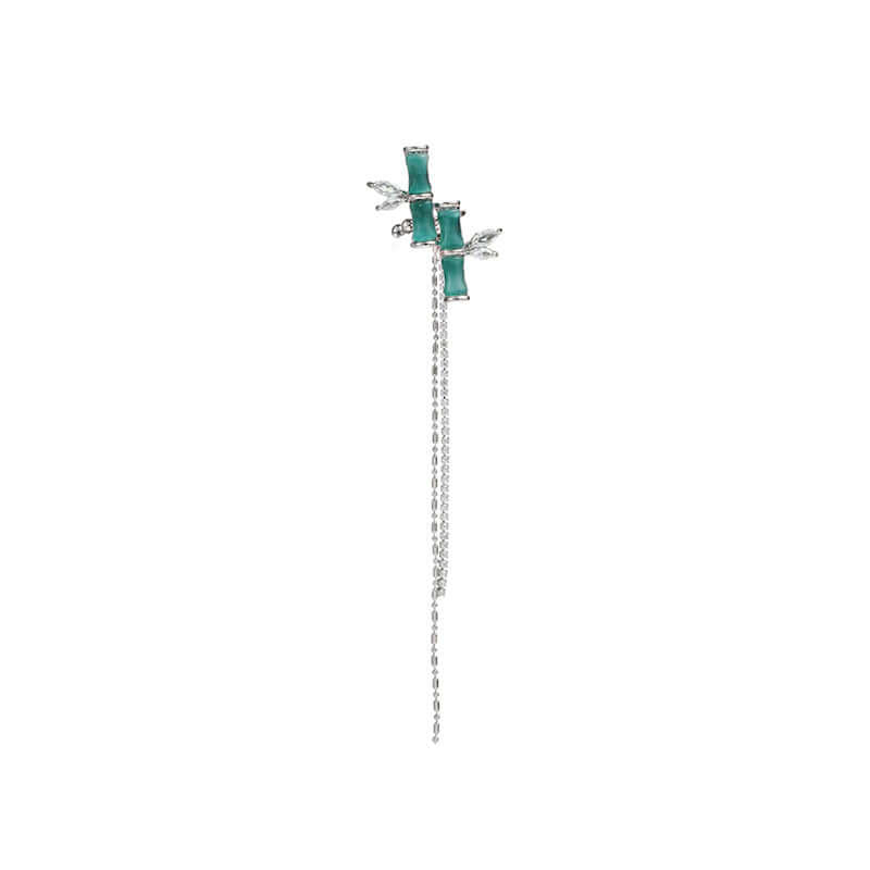 Asian Lucky Bamboo Ear Cuff with Tassel