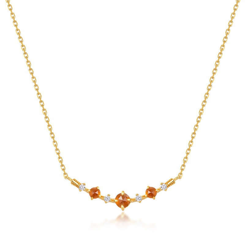 Mandarin Garnet Pendant Spiritual Chain Necklace