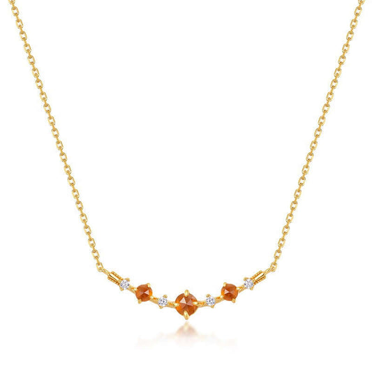 Mandarin Garnet Pendant Spiritual Chain Necklace