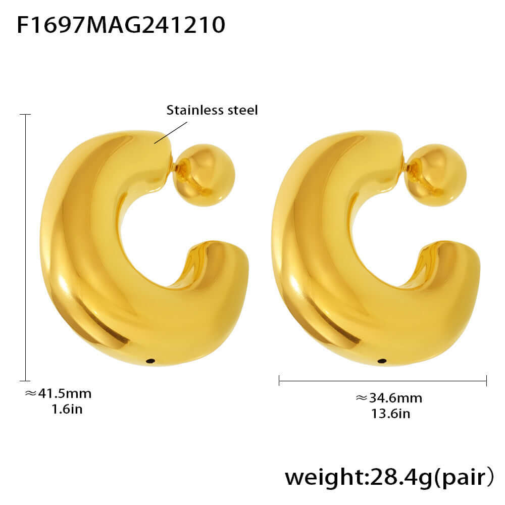 Two Way Chunky Fat Hoop Earrings