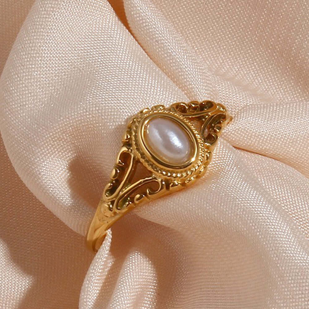 Vintage Filigree Pearl Ring