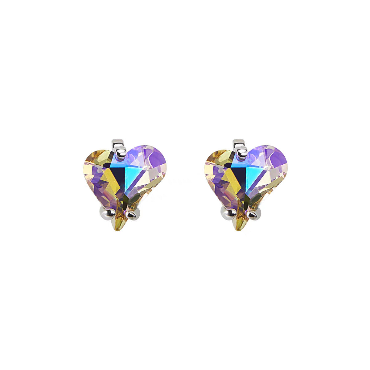 Gradient Heart Invisible Necklace and Earrings