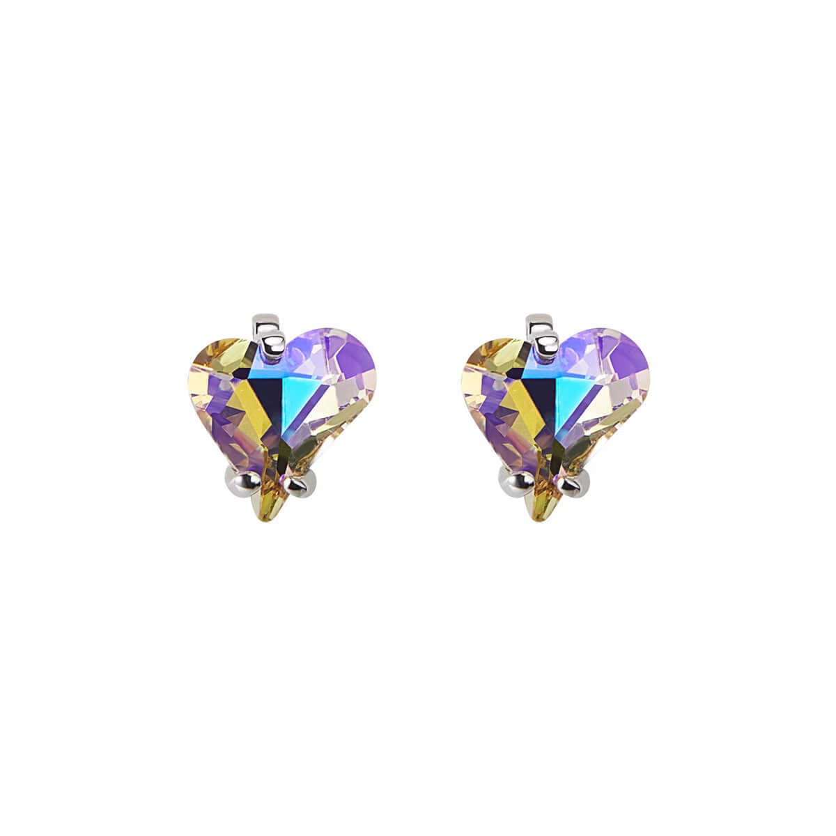 Gradient Heart Invisible Necklace and Earrings