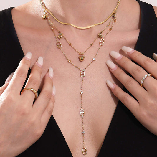 Cute Teddy Bear Pig Nose Y Necklace