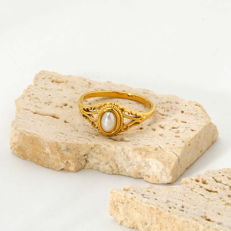 Vintage Filigree Pearl Ring