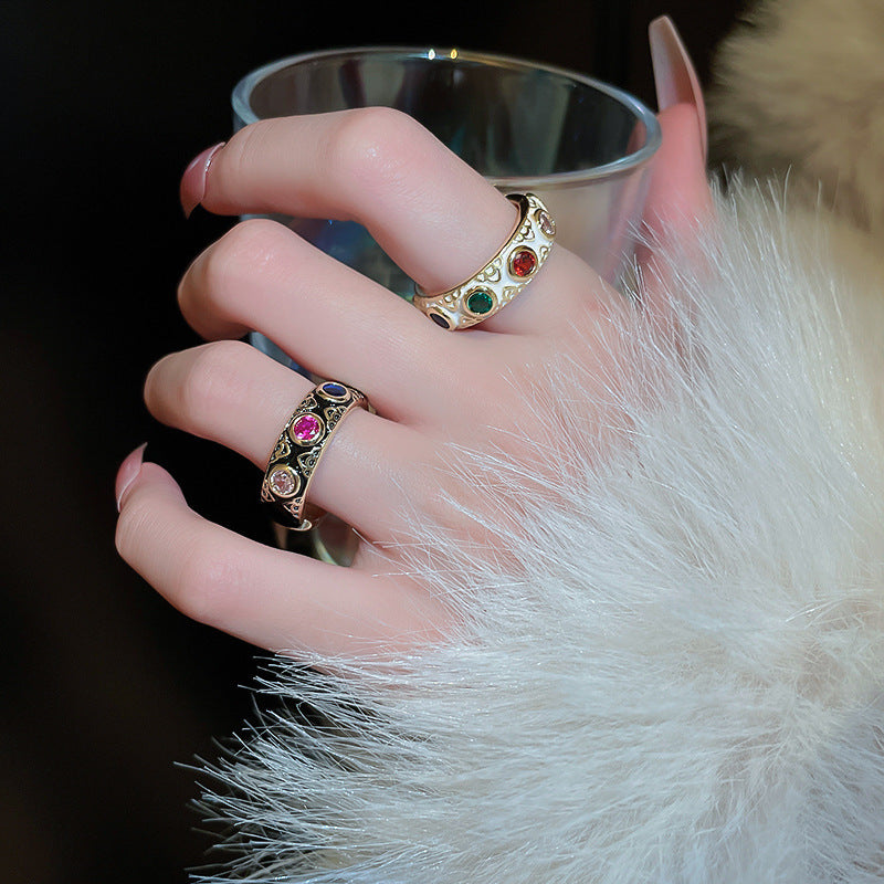 Evil Turkish Eye Bohemian Enamel Thumb Ring