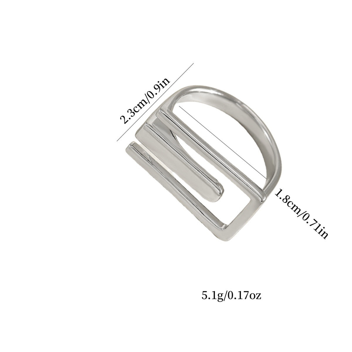 Korean Style E Shaped Open Maze Ring