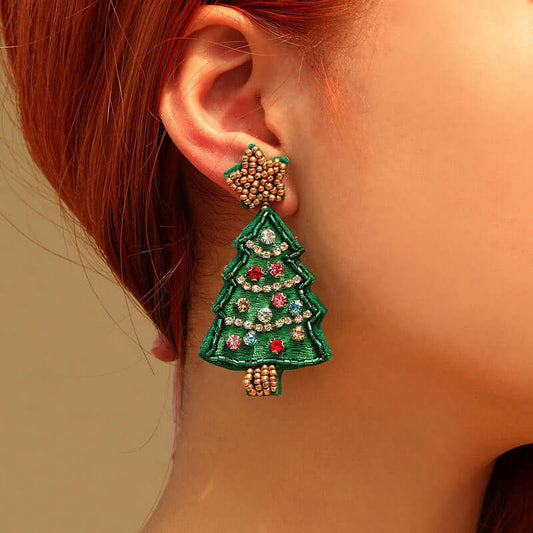 Joyful Xmas Color Bead Earrings
