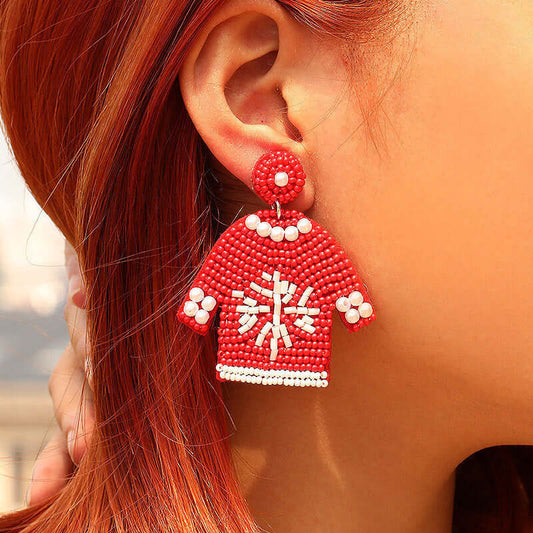 Handmade Woven Beads Sweater Holiday Earring