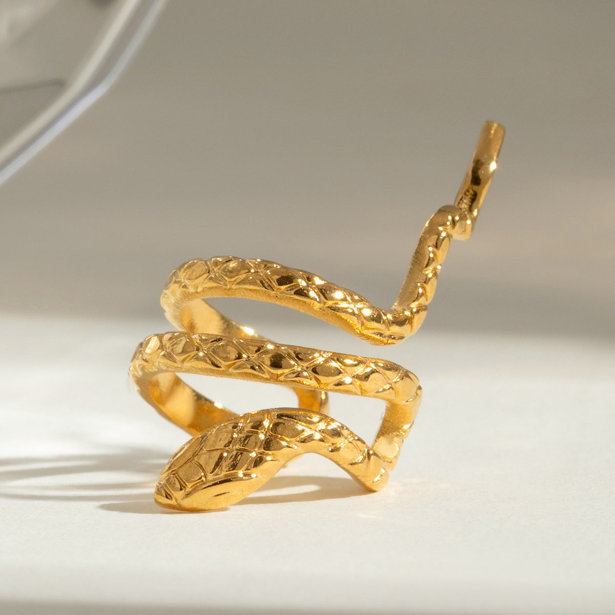 Rose Gold Snake Serpent Climber Earrings Non Piercing Cuff
