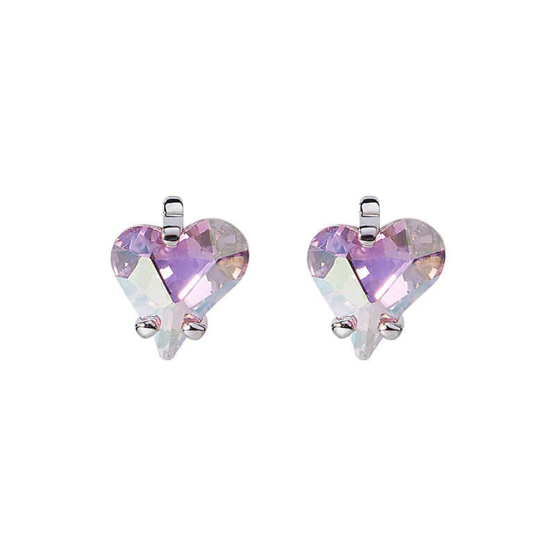 Gradient Heart Invisible Necklace and Earrings