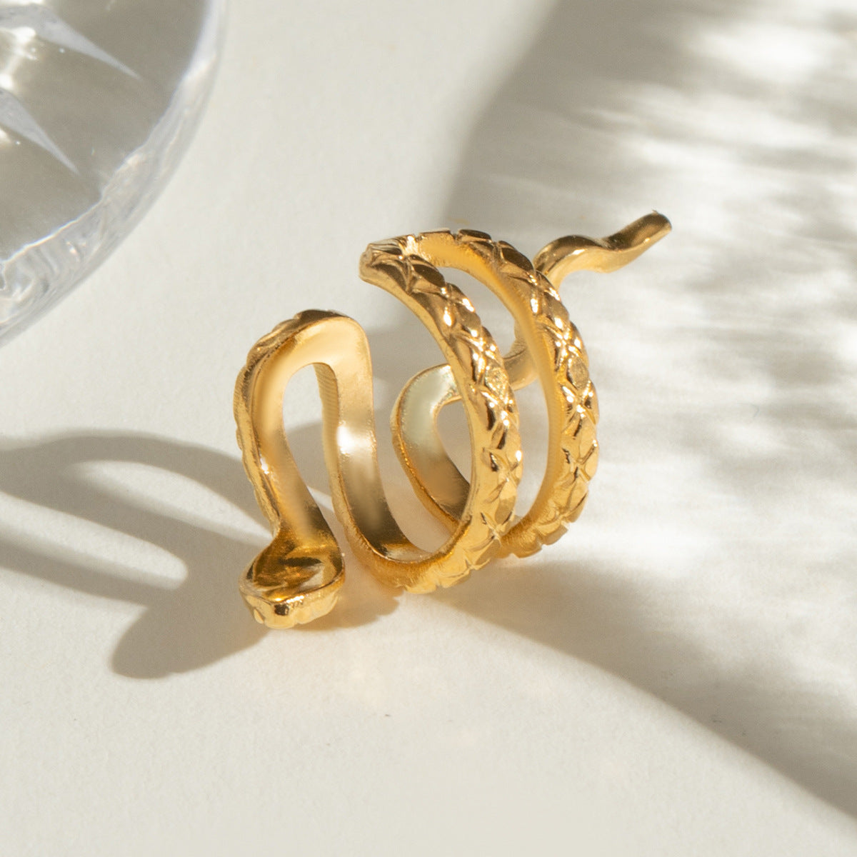 Rose Gold Snake Serpent Climber Earrings Non Piercing Cuff