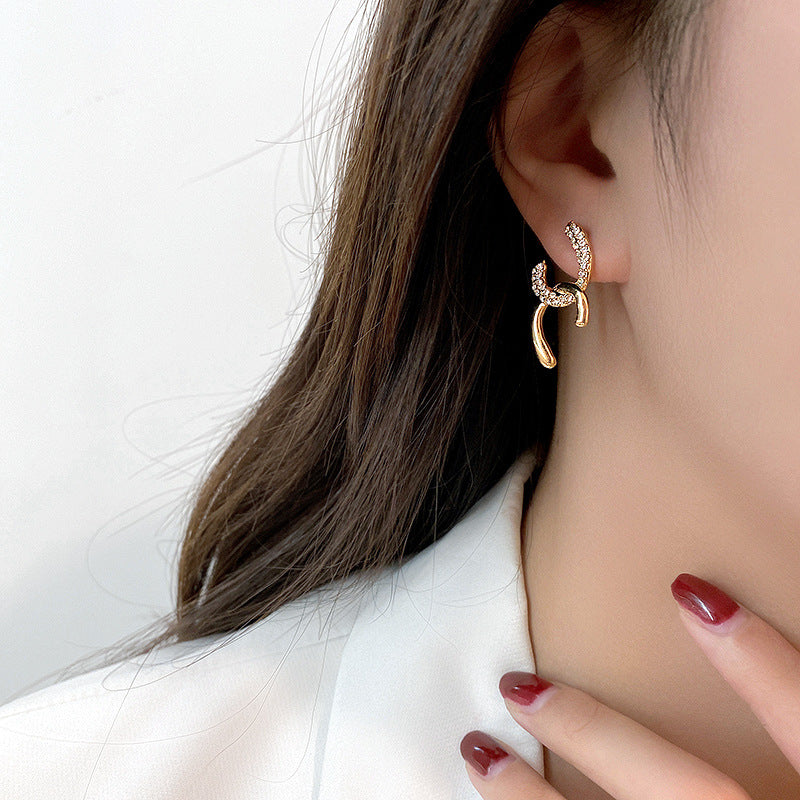 Duo Tone Bar Earrings, Gold Bar Earrings