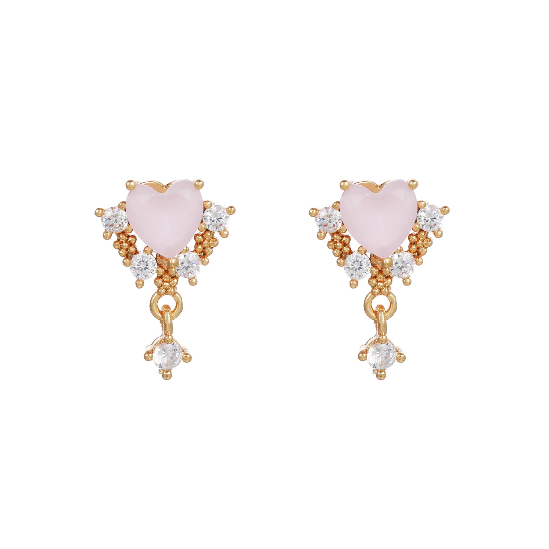20G Pink Sweet Heart Forward Helix Conch Earrings