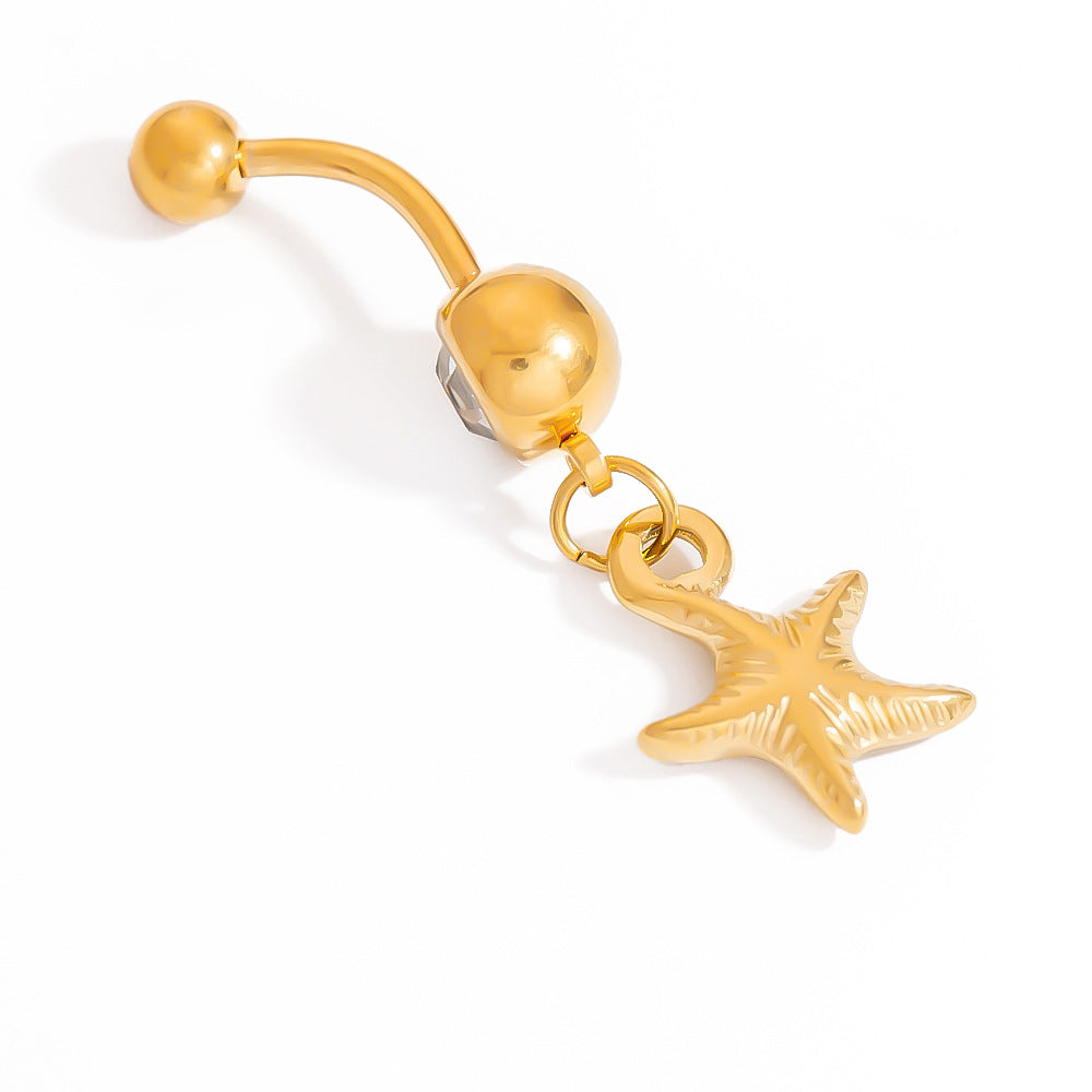 Shell Starfish Animal Dangle Belly Ring