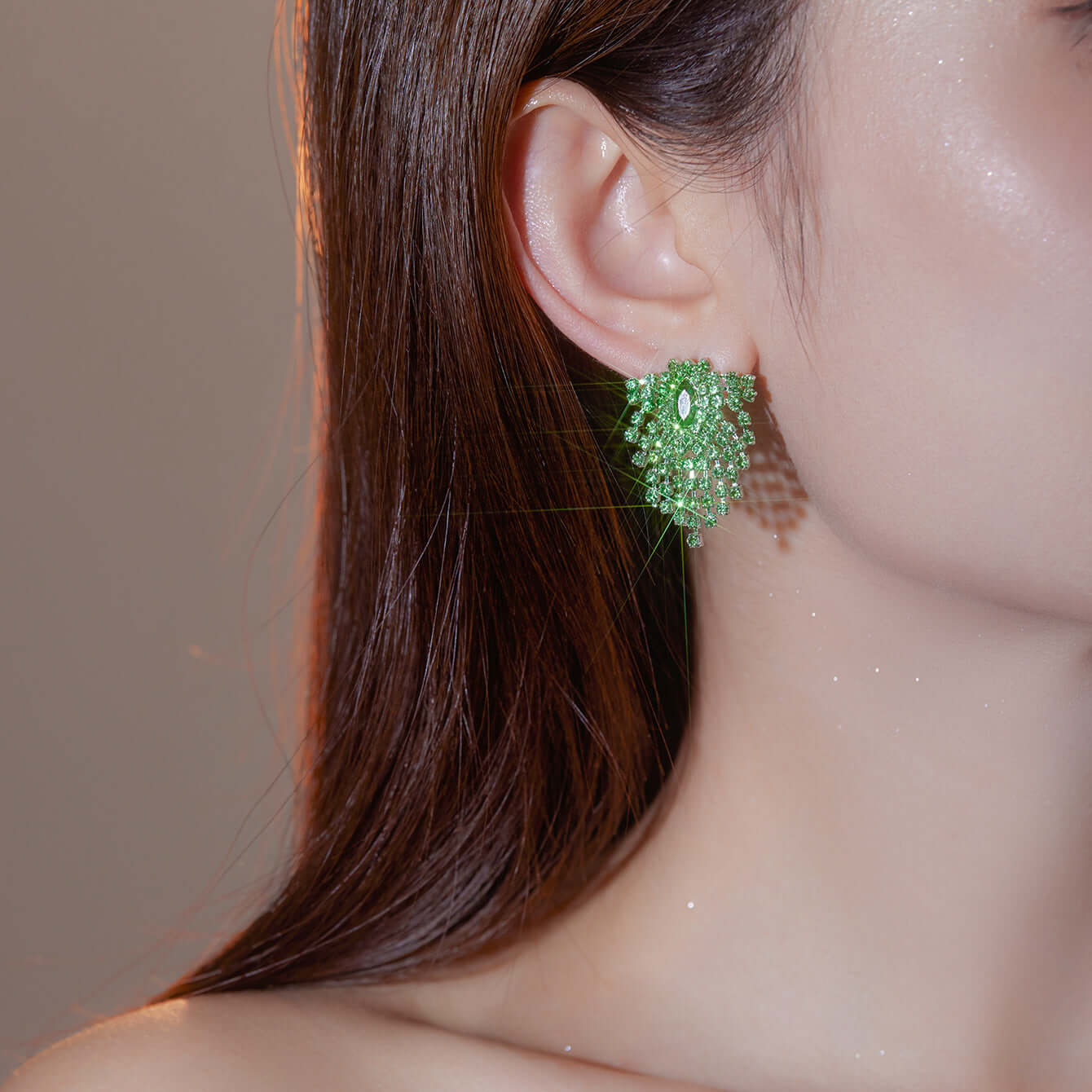 Sparkly Color Rhinestone Burst Stud Earring