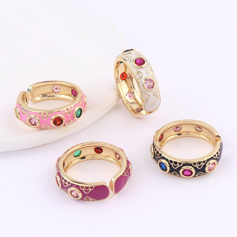 Evil Turkish Eye Bohemian Enamel Thumb Ring