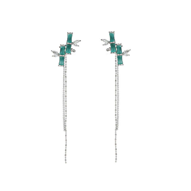 Asian Lucky Bamboo Ear Cuff with Tassel