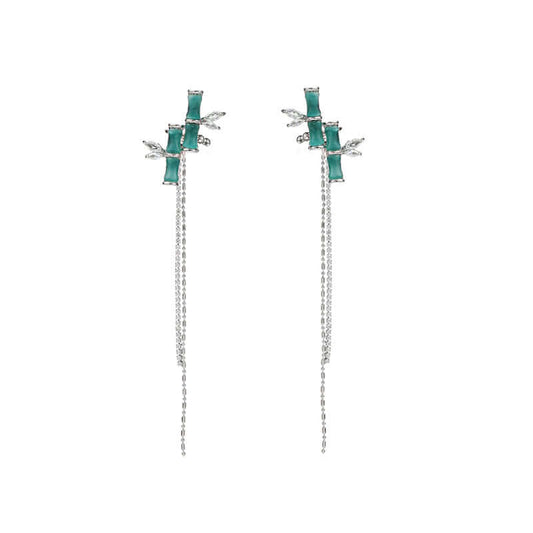 Asian Lucky Bamboo Ear Cuff with Tassel