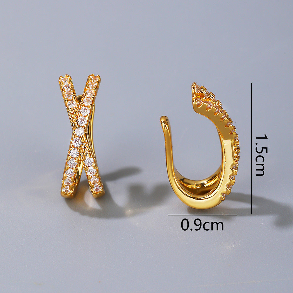 18K Gold Dainty Star No Piercing Conch Helix Ear Cuff Ear Clip