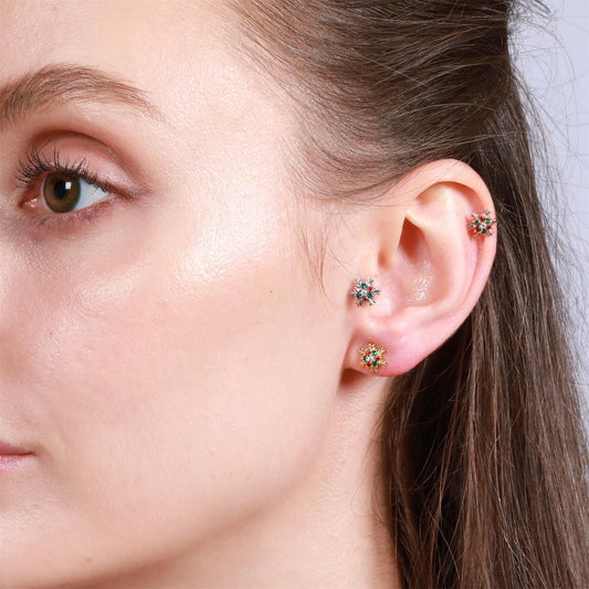 20G Snowdrop Cartilage Helix Stud Earrings