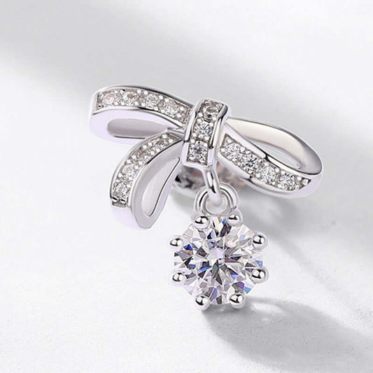 Luxury Moissanite Bow Drop Earrings