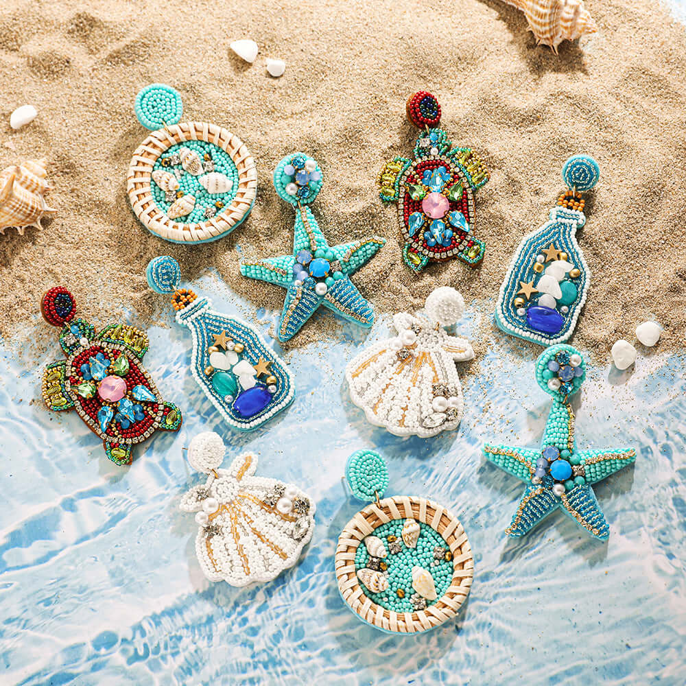 Boho Colorful Bead Summer Earring Marine Earrings