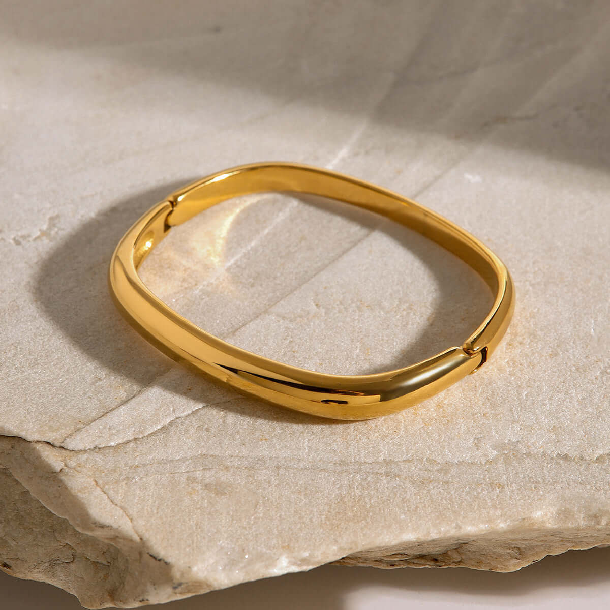 Minimal Square Plain Buckle Bangle Bracelet