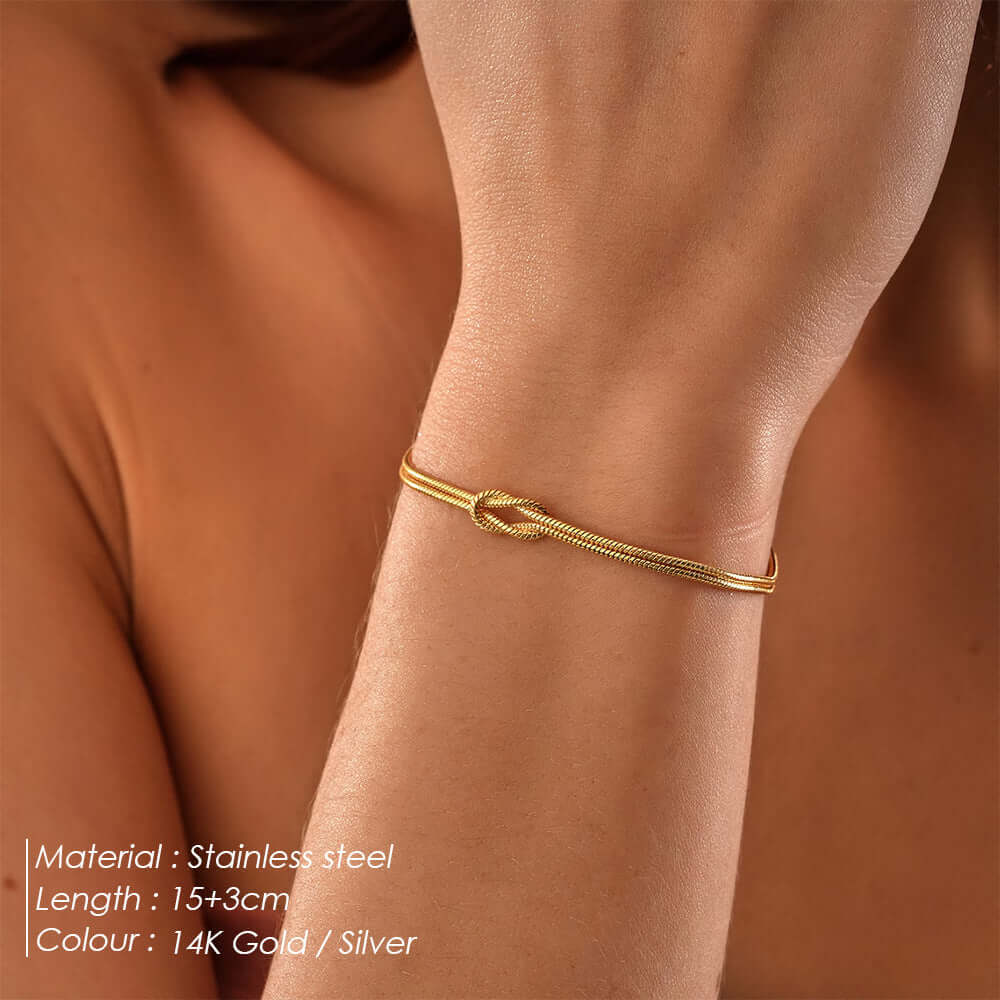Bow Link Chain Matching Bracelet