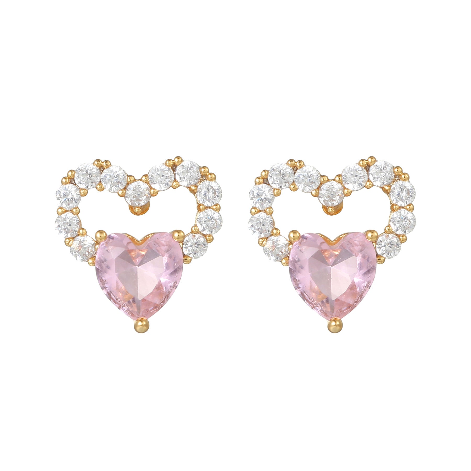 20G Pink Sweet Heart Forward Helix Conch Earrings