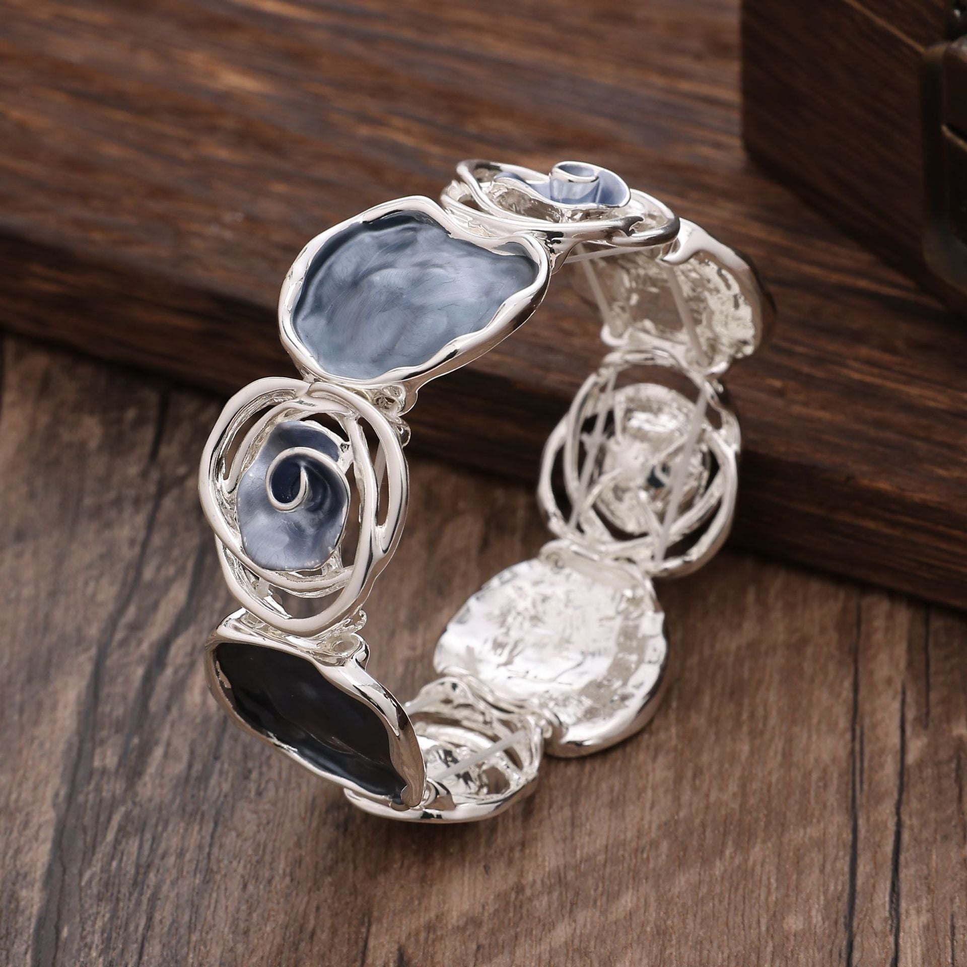 Handmade Hollow Rose Wide Strengthable Bracelet