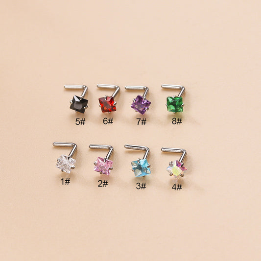 20G Surgical Steel Small Nose Ring & Nose Stud, Geometric Nose Jewelry