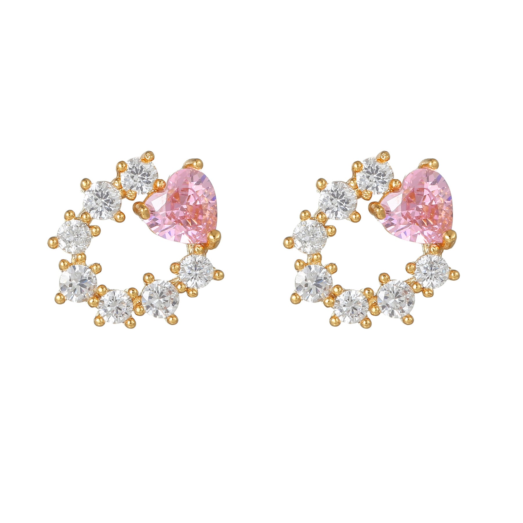 20G Pink Sweet Heart Forward Helix Conch Earrings