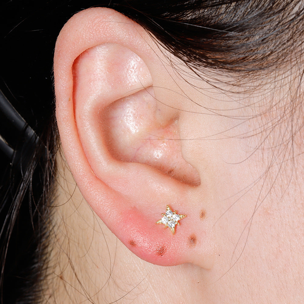 20G Star Conch Stud Piercing