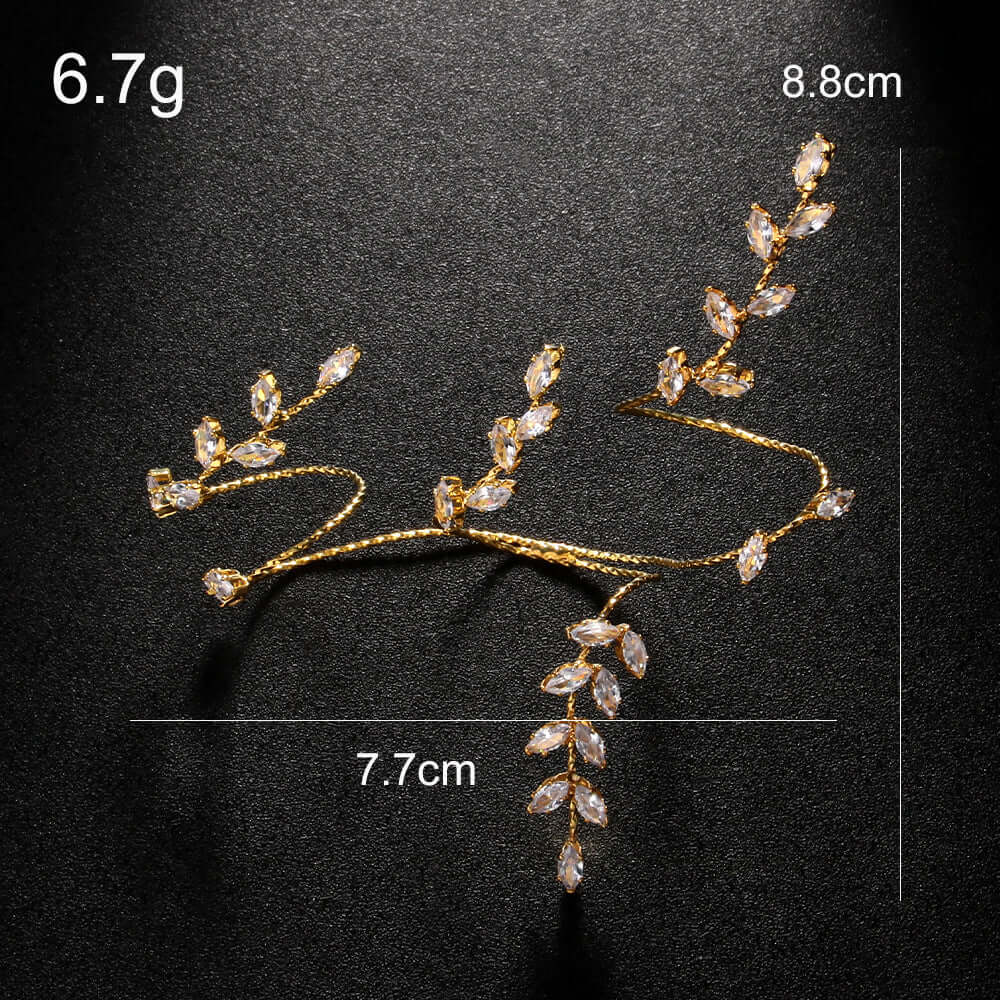 Marquise Leaf Hand Cuff Ring Bracelet