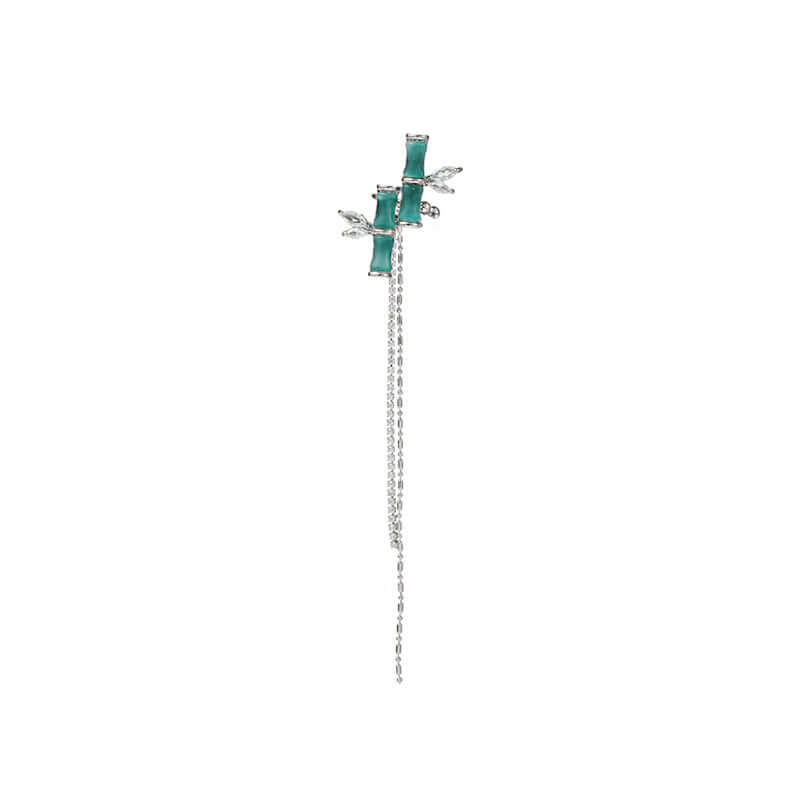 Asian Lucky Bamboo Ear Cuff with Tassel