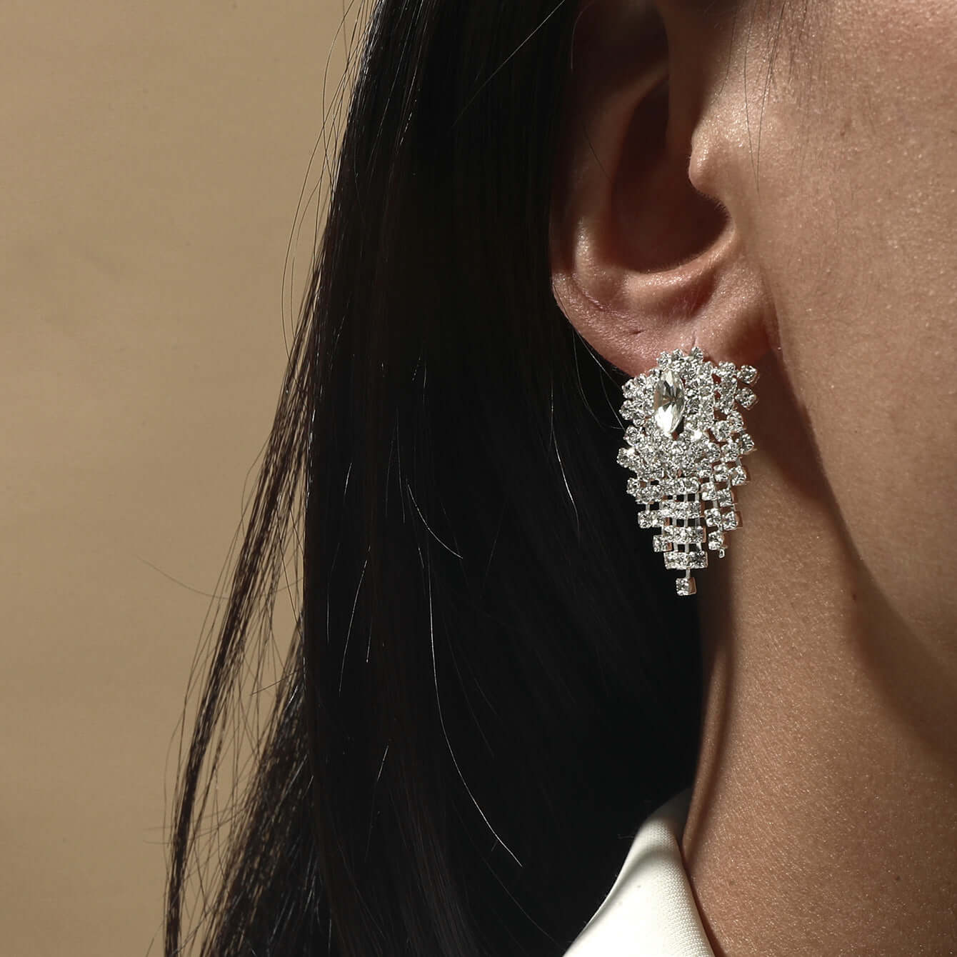 Sparkly Rhinestone Burst Stud Earring