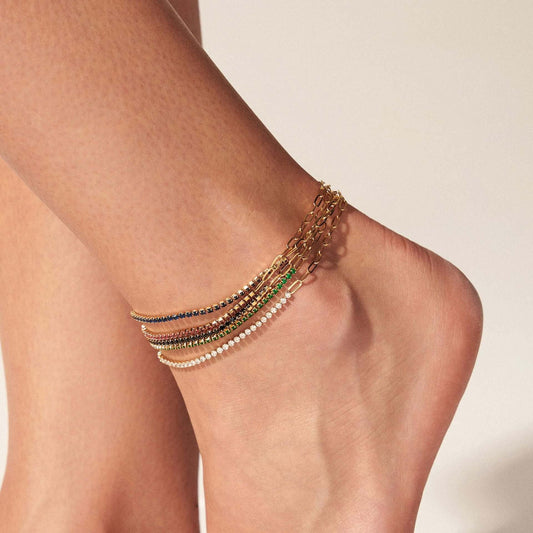 Sparkling CZ Tennis Anklets Bracelet