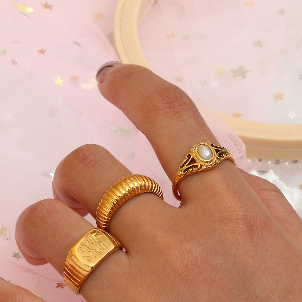 Vintage Filigree Pearl Ring