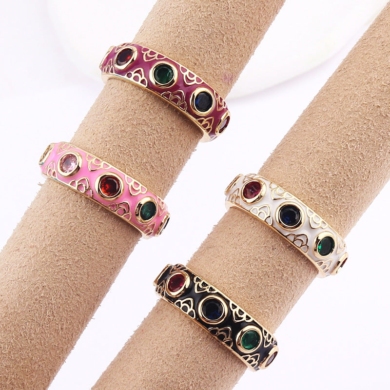 Evil Turkish Eye Bohemian Enamel Thumb Ring