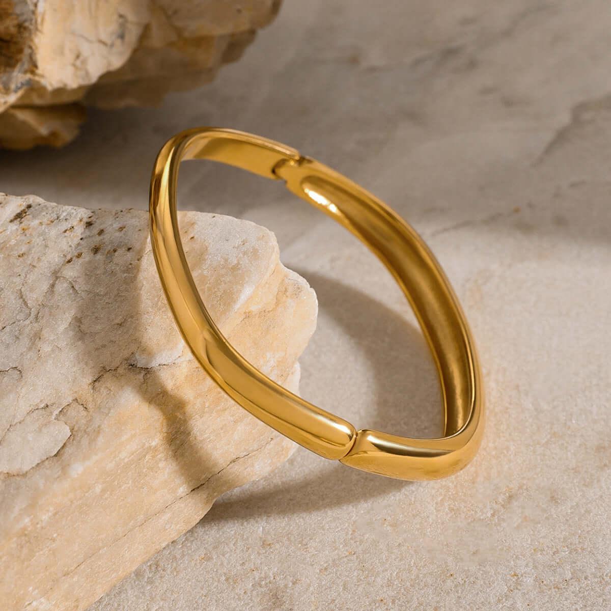 Minimal Square Plain Buckle Bangle Bracelet