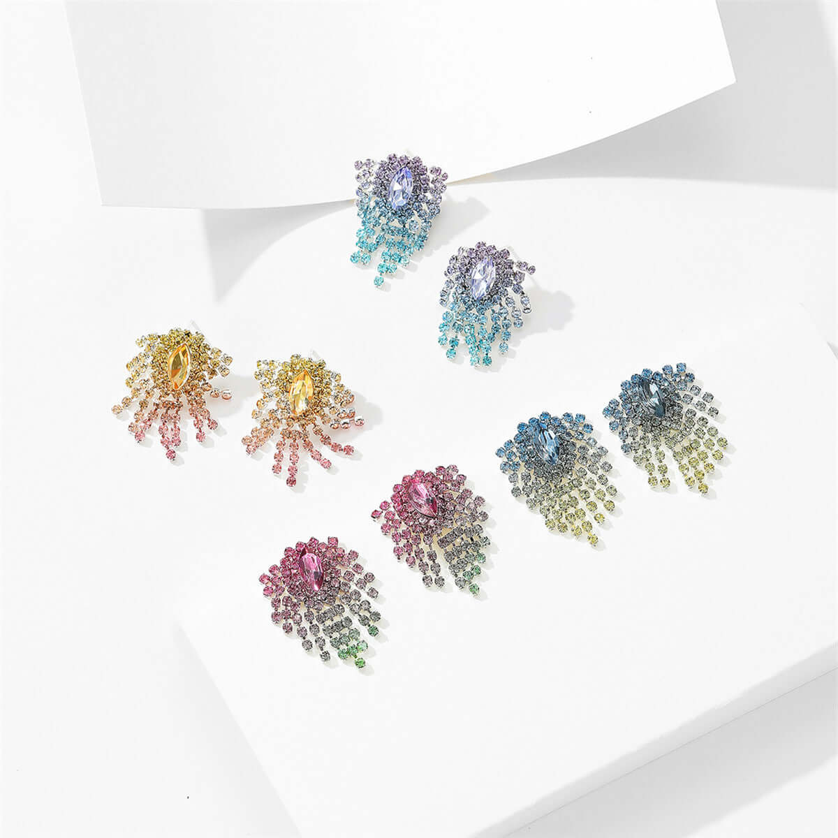 Sparkly Gradient Rhinestone Burst Stud Earring