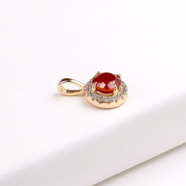 Spessartine Garnet Pendant Necklace, Garnet Red Pendant