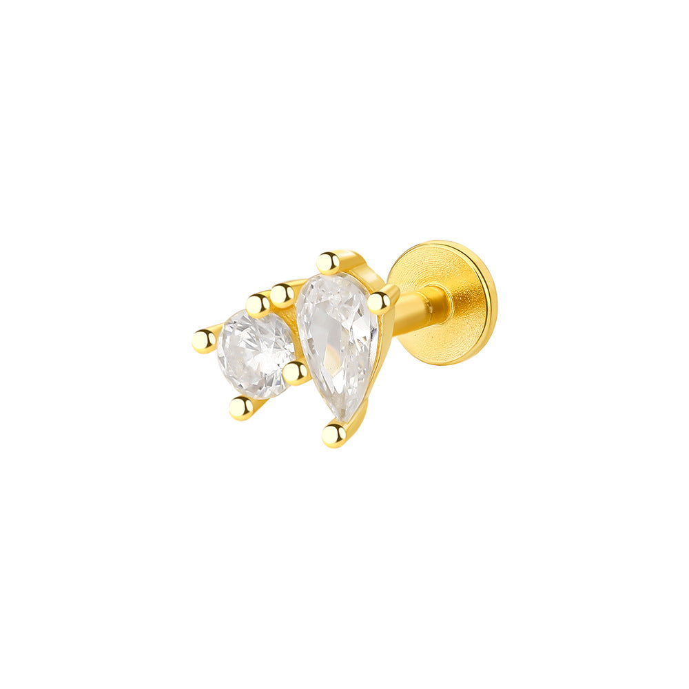 16G Evil Eye Hamsha Flat Back Tragus Daith Earrings