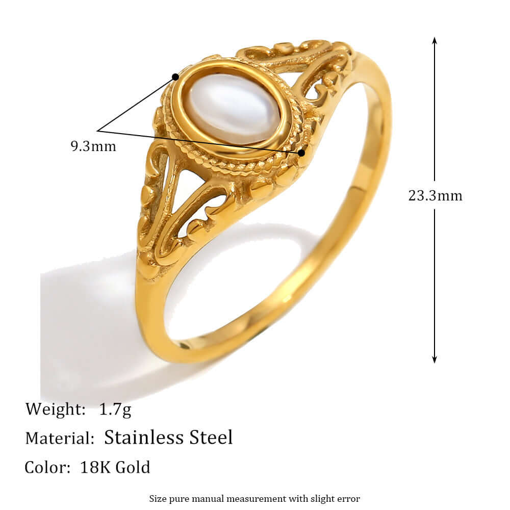 Vintage Filigree Pearl Ring